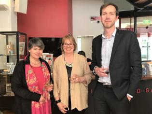 (Left to right) Laura Millar (Canada), Ros Russell, and Mark Crookston (New Zealand) after the Summit at Canberra Museum and Gallery, 4 December 2018.
